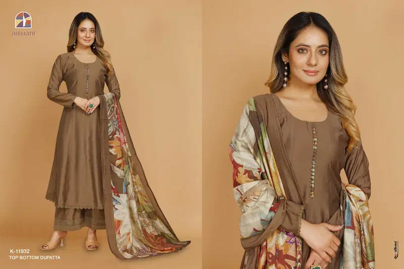 Aishani K 11932 To 12815 Dyed Anarkali Kurti With Bottom Dupatta Online Wholesale
